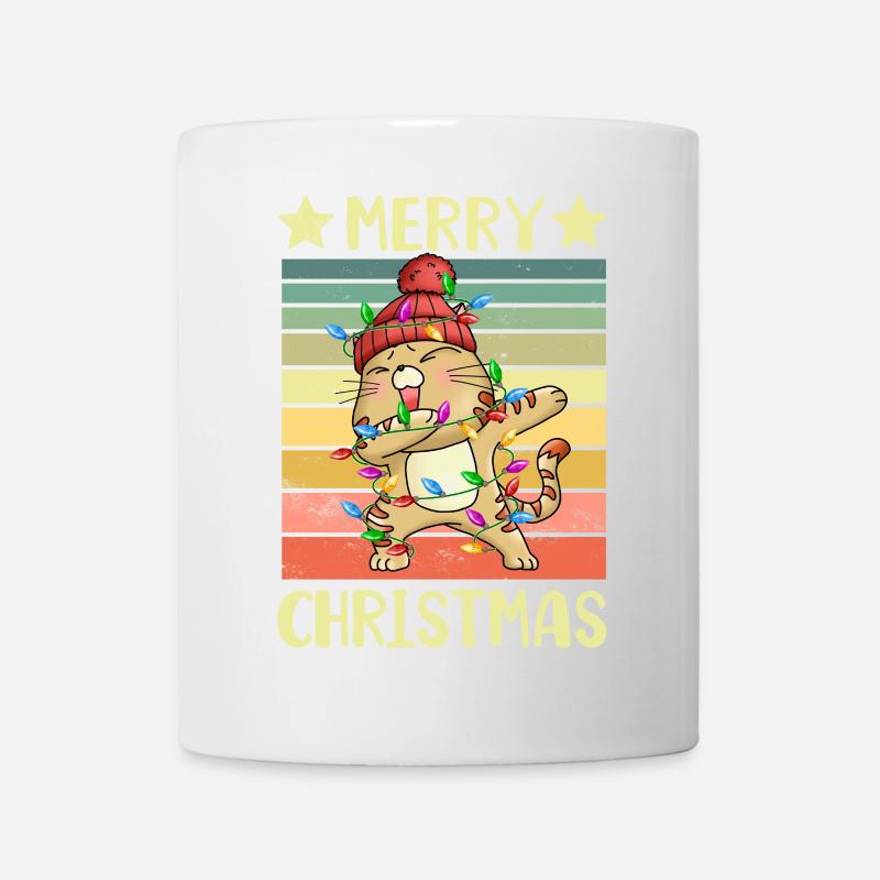 Frohe Weihnachten Katze - Tasse - Weiß