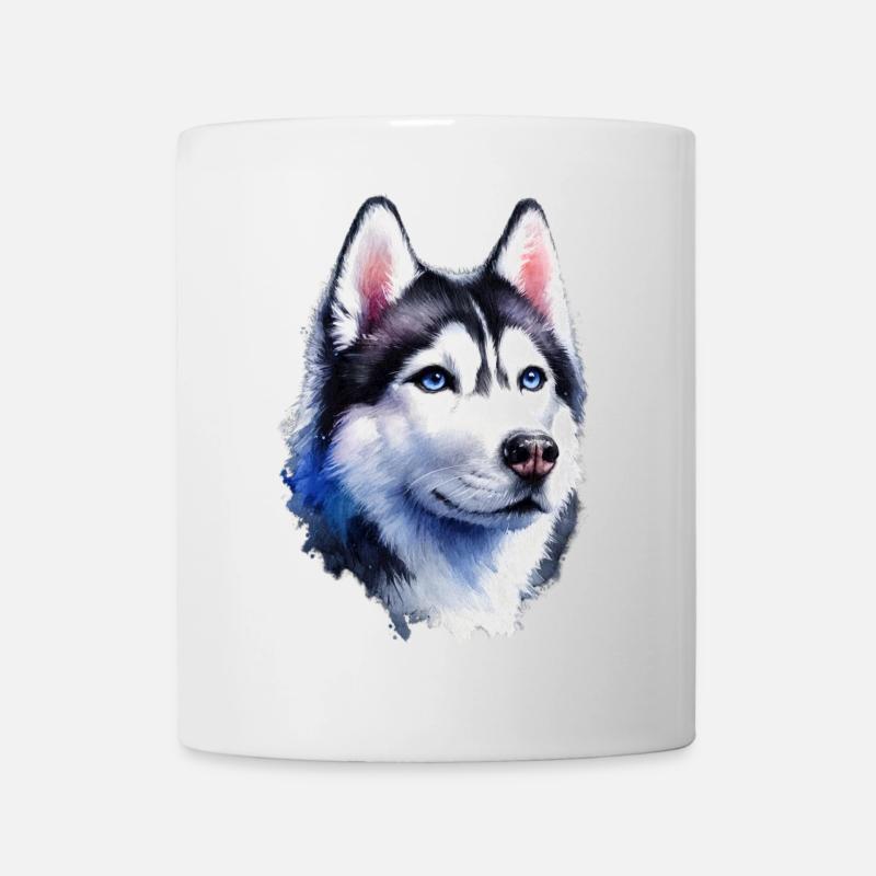 Portrait de husky majestueux - Mug blanc - blanc