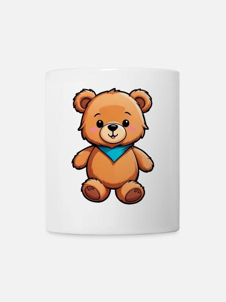 Ours en peluche de dessin animé pour enfants mignons - Mug blanc - blanc
