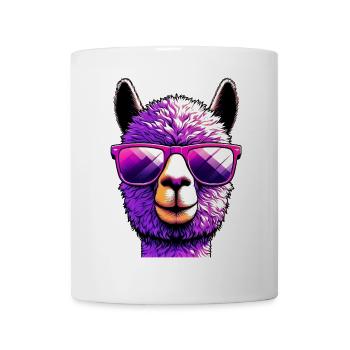 Alpaka mit Sonnenbrille - Tasse - Weiß - Vorne