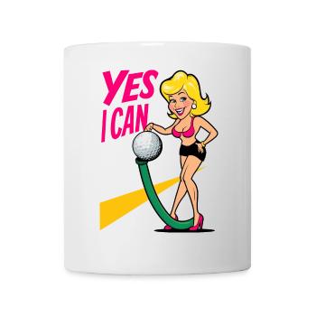 Balle de golf et tuyau d’arrosage - Mug blanc - blanc - Devant