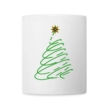 Christmas Tree Spiral with Star - Mug - white - Front