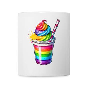 Plaisir des sens :Tasse Milkshake arc-en-ciel - Mug blanc - blanc - Devant
