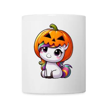Halloween Licorne Citrouille Mignon Excentrique - Mug blanc - blanc - Devant