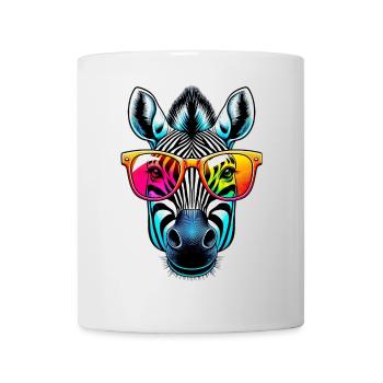 Zebra mit Sonnenbrille - Tasse - Weiß - Vorne