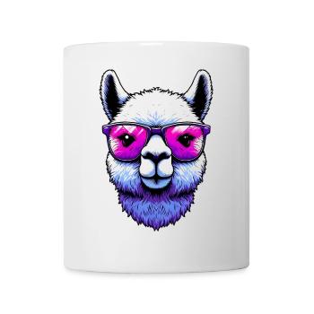 Alpaca with Sunglasses - Mug - white - Front