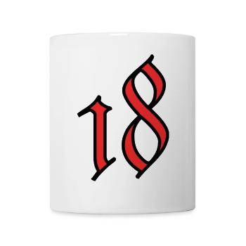 18. 18 YEARS OLD. 18th ANNIVERSARY. 18 BIRTHDAY. - Mug - white - Front