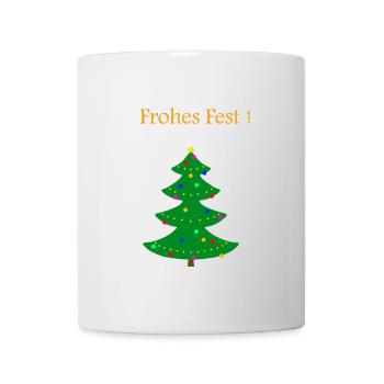 Weihnachtsbaum Frohes Fest - Tasse - Weiß - Vorne