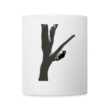 Specht im Winter - Tasse - Weiß - Vorne