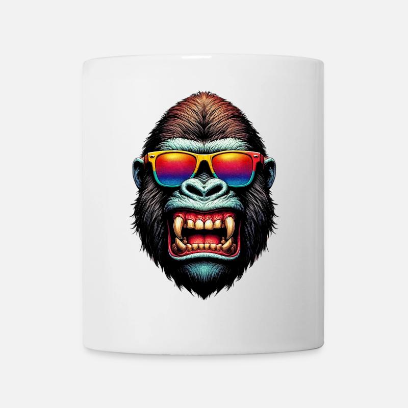 Gorillas mit Sonnenbrille - Tasse - Weiß