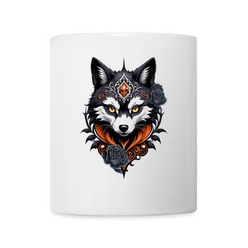 Majestätischer Wolfskopf, - Tasse - Weiß - Vorne
