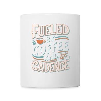 Angetrieben von Kaffee und Fahrraddesign - Tasse - Weiß - Vorne