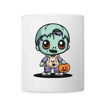 Zombie Halloween Bande dessinée effrayante - Mug blanc - blanc - Devant