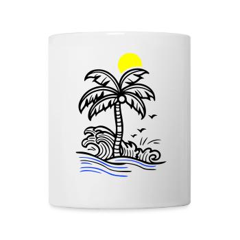 Palm Tree Holidays Plage Été - Mug blanc - blanc - Devant