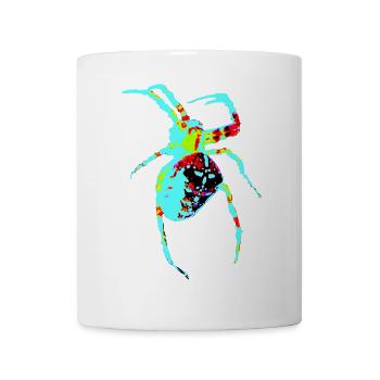 Spinne in Neonfarben - Tasse - Weiß - Vorne