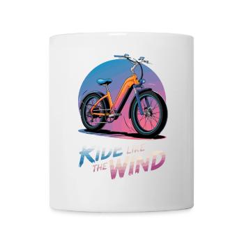 Vibrant Electric Bicycle Illustration - Mug - white - Front