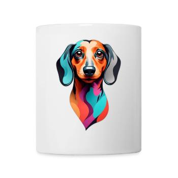 Dackel colorful - Tasse - Weiß - Vorne