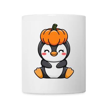 Halloween Pingouin Citrouille Octobre Dessin animé - Mug blanc - blanc - Devant