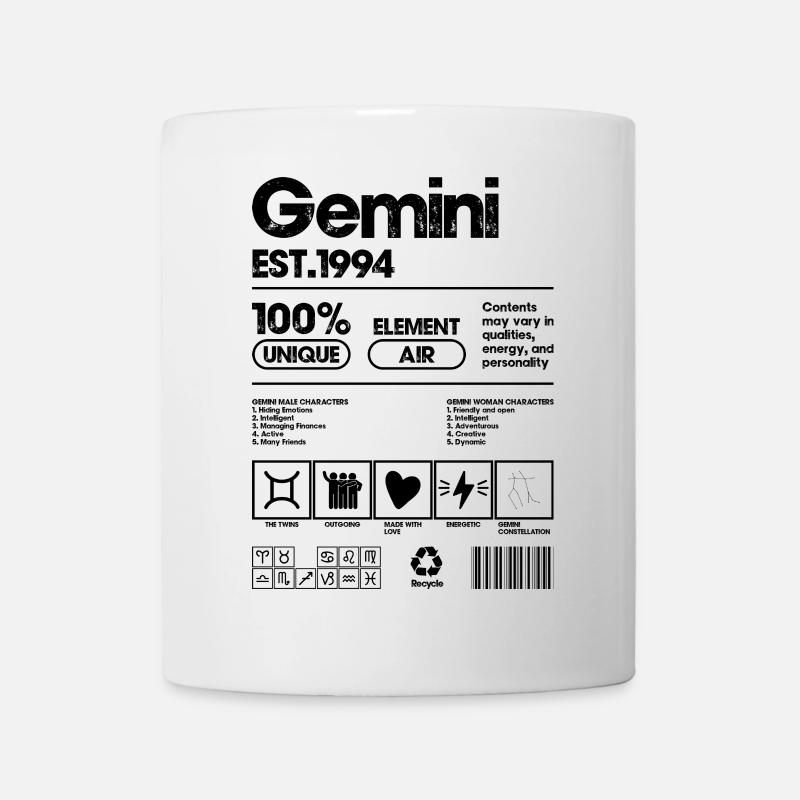 Imprimé noir minimaliste en blocs - Mug blanc - blanc