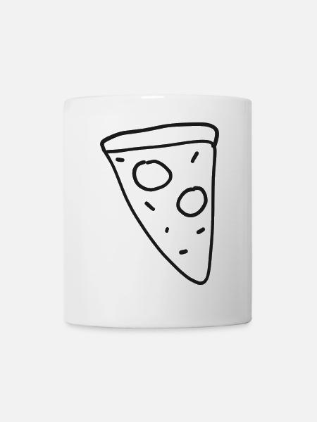 Pizzastück Linienzeichnung - Tasse - Weiß