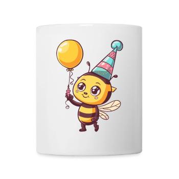 Biene Geburtstag Comic - Tasse - Weiß - Vorne