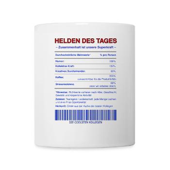 Helden des Tages – Gemeinsam Stark - Tasse - Weiß - Vorne