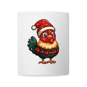 Hahn Weihnachten - Tasse - Weiß - Vorne