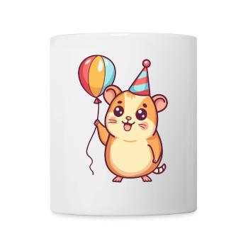 Hamster Geburtstag Comic - Tasse - Weiß - Vorne