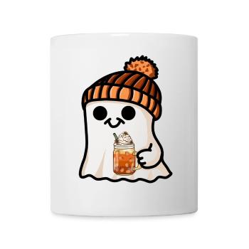 Halloween Fantôme Chapeau Citrouille Thé Café Automne Mignon - Mug blanc - blanc - Devant
