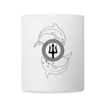 Dolphin and shark (black) - Mug - white - Front