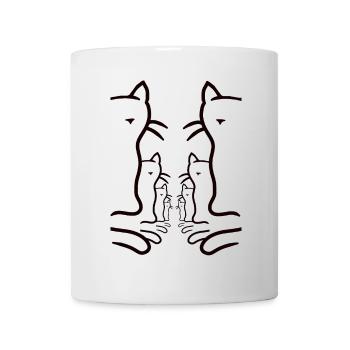 Minimalist Cats Cat Retro Vintage 80s - Mug - white - Front