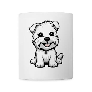 West Highland Terrier Hund Comic Niedlich - Tasse - Weiß - Vorne