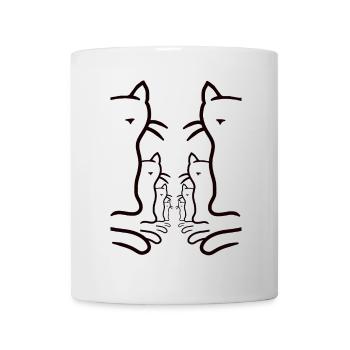 Rétro Chats Famille Chat des années 80 des années 90 Vintage - Mug blanc - blanc - Devant