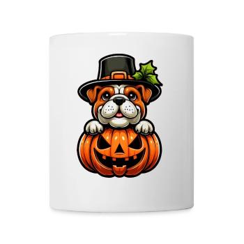 Halloween Bulldog Pumpkin Cartoon Cute - Mug - white - Front