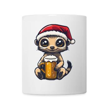 Erdmännchen Weihnachten Bier - Tasse - Weiß - Vorne