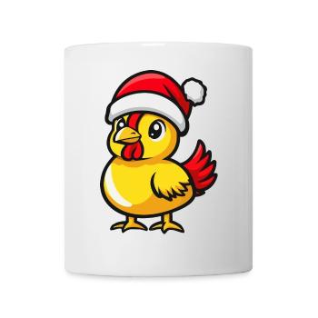 Hahn Weihnachten Niedlich - Tasse - Weiß - Vorne