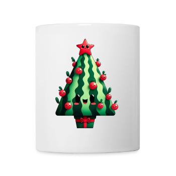 Christmas tree made of watermelon - Mug - white - Front