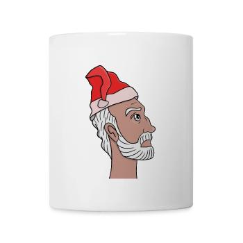 Der Weihnachtsmann schaut nach oben - Tasse - Weiß - Vorne