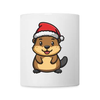 Beaver Christmas Cute - Mug - white - Front
