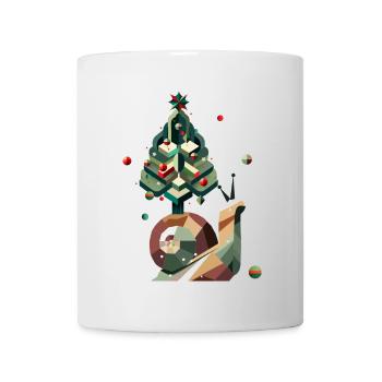 kreative Weihnachts-Schnecke – Festlich geschmückt - Tasse - Weiß - Vorne