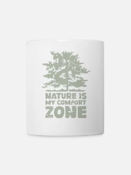 Wald Natur Komfortzone Baum Tanne Symbol Logo - Tasse - Weiß