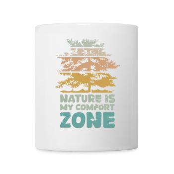 retro Wald Komfortzone Baum vintage Symbol Logo - Tasse - Weiß - Vorne