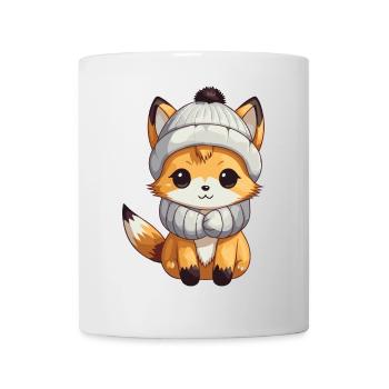 Fuchs Winter Comic - Tasse - Weiß - Vorne