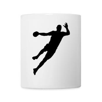 Handball Spieler Sprungwurf Geschenk - Tasse - Weiß - Vorne