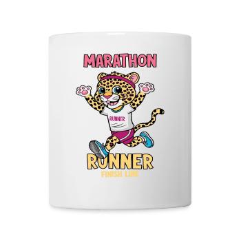Marathonien léopard - Mug blanc - blanc - Devant