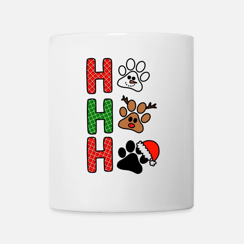 H Weihnachtspfoten Plaid - Tasse - Weiß