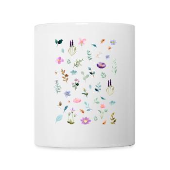 Watercolor Florals on Black - Mug - white - Front