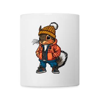 Écureuil Mode Hiver - Mug blanc - blanc - Devant