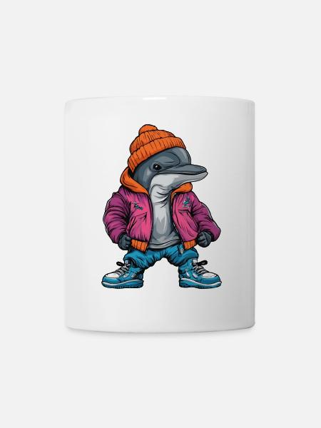 Delfin Fashion Winter - Tasse - Weiß
