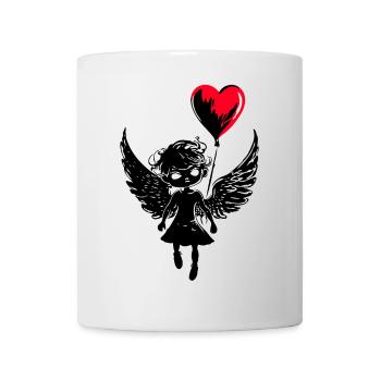 Engel mit Herz Luftballon - Heartful Creatures - Tasse - Weiß - Vorne